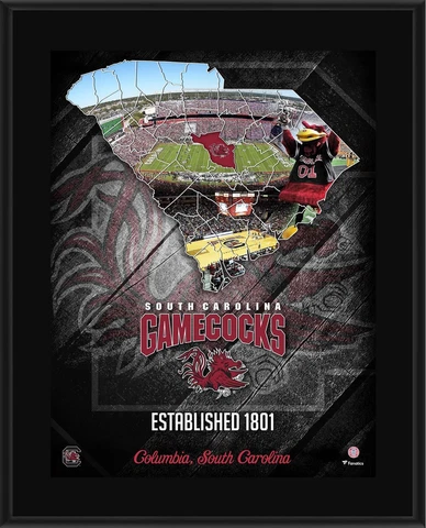 South Carolina Gamecocks 10.5" x 13" 2018 Sublimated State Plaque Cover