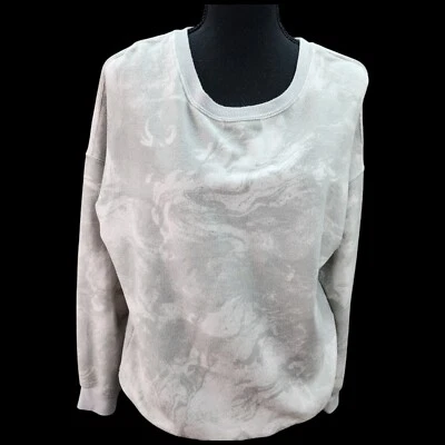 Sudadera Zoe+Liv Mujer PEQUEÑA Gris Blanco Mármol Suave Elástica Otoño Invierno Usada en Excelente Condición Foto 1 de 4