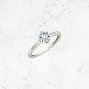 Anillo de compromiso de diamantes de 9 piedras de oro blanco de 14 k F-G/VS2 0,35 quilates certificado IGI - Imagen 1 de 5