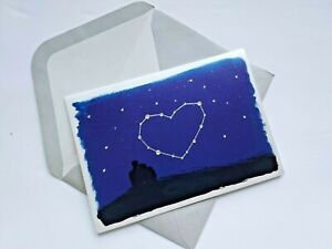 Beautiful Papyrus Stars Heart in the Sky Valentine's Day Card NEW in Package