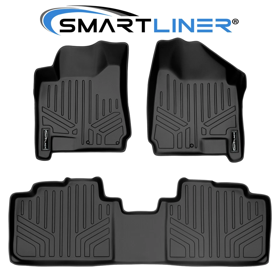 SMARTLINER Custom Fit Floor Mats 2 Row Liner Set OEM TPE 2010-2016 Cadillac SRX — 第 1/4 张图片