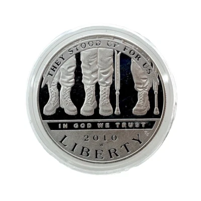 2010-W Disabled Veterans Commemorative 90% Silver PROOF $1 Dollar In Capsule - Image 1 of 4