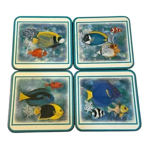 Set of 4 Pimpernel Fish Coasters Maria Ryan Made in England Nautical - Picture 1 of 7