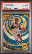 2022-23 Spectra GOLD Allen Iverson /10 True Gold 76ers #26 PSA 10 GEM MINT