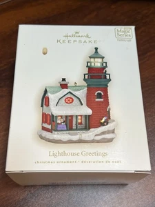 Hallmark Keepsake Magic Series Lighthouse Greetings 2008 Ornament Christmas  - Picture 1 of 2