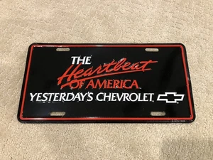CHEVROLET THE HEARTBEAT OF AMERICA YESTERDAYS CHEVROLET LICENSE PLATE  NOS - Bild 1 von 2