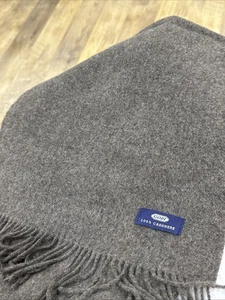 Bufanda Gobi Gris Oscuro/Carbón Suave 100% Cachemira Flecos Talla Única - Imagen 1 de 5