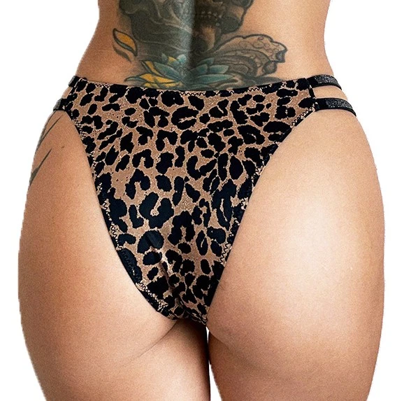 Paquete de 3 Sexy Mujer Leopardo Bragas Bikinis Lencería Calzoncillos Damas Ropa Interior Foto 1 de 4