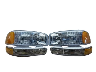 FIT 1999-2007 GMC Sierra Yukon Chrome OE Style Halogen Headlight Pair #74 - Image 1 of 4