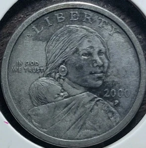 2000-P Sacagawea Dollar BU Mint Error Improperly Annealing With Die Chips - Picture 1 of 4