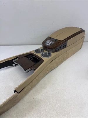 BMW 745i 745 2002-2005 consola central reposabrazos conjunto portavasos OEM bronceado Foto 1 de 4