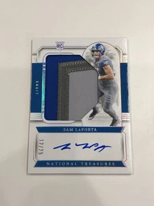 Parche autógrafo Panini National Treasures Sam LaPorta #27 2024 RC 12/25 novato - Imagen 1 de 3