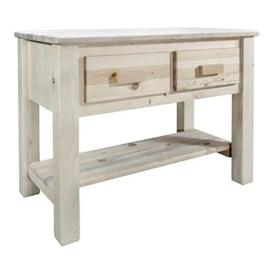 Montana Woodworks Homestead Wood Console Table with 2 Drawers in Natural - Image 1 of 4