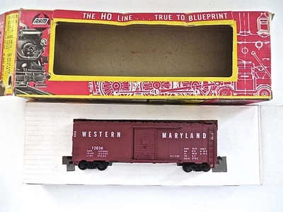 AHM HO Gauge Western Maryland 40' Sliding Door Box Car Old Stock - Image 1 of 4