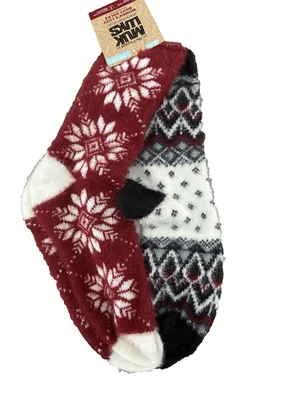 Muk Luks пушистый зимние уютные ботинки носки женщин OS Fair Isle мульти красный снежинка - Изображение 1 из 2