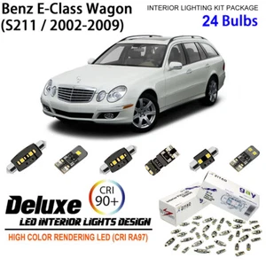 24pcs LED Interior Light Upgrade for Benz E Class Wagon S211 White Light Bulbs - Bild 1 von 9