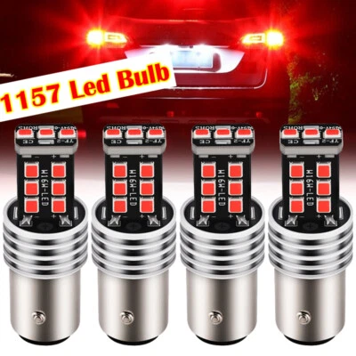 2PCS/4PCS 1157 LED Red Strobe Flash Blinking Brake Stop Tail Parking Light Bulbs - Image 1 of 4