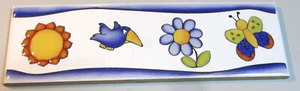6 Stück Flora Fliesen ca. 25 x 7,8 x 0,6 cm Italien Blume Vogel Schmetterling - Bild 1 von 6