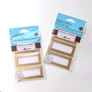 2 Packs Martha Stewart Adhesive Metal Bookplates 1-7/16 x 3-1/16 Gold 6ct. - Imagen 1 de 1