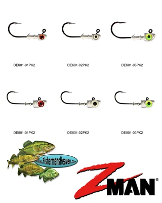 Z-MAN Jigheads Diezel 眼部重型可选任何重量颜色或钩尺寸 — 第 1/4 张图片