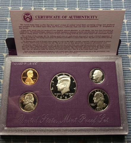 1992 US Mint Proof Set OGP W/Coa Cover
