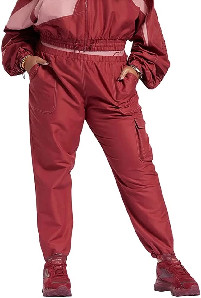 REEBOK HD4782 CARDI B - Cargo Casual 1X Triathlon Olive Green Pants A55