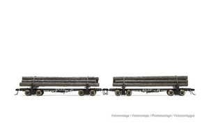 Rivarossi "St. Regis Paper" #61 & #66 2 Car Set HO Scale Log Cars HR6632 - Picture 1 of 2