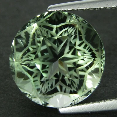 Espléndida amatista verde natural (prasiolita) corte húmedo redondo 12,03 quilates REF VDO Foto 1 de 4