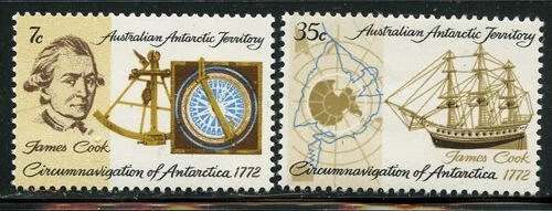 Australian Antarctic 1972 Captain Cook Set Sc# L21-22 NH Foto 1 de 1