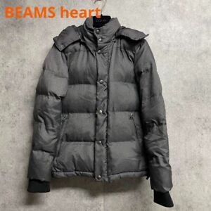 BEAMS HEART Down Jacket Men's Size S Polyester Gray