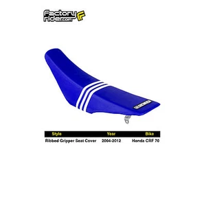 2004-2012 HONDA CRF 70 Seat CoverTLD    ALL BLUE TLD / 3 WHITE TLD STRIPES #128 - Picture 1 of 5