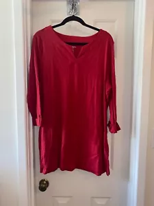 Tunica LIZ CLAIBORNE NY Essential manica a 3/4 ROSSA taglia 2X - Foto 1 di 3