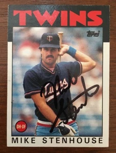 MIKE STENHOUSE 1986 TOPPS AUTOGRAPHED SIGNED AUTO BASEBALL CARD TWINS 17 - Picture 1 of 1