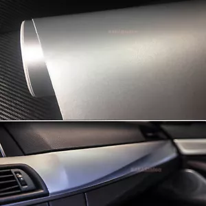 Air Free Silver 3D Leather Texture Matte Car Interior Desk Vinyl Wrap Sticker AX - Picture 1 of 4