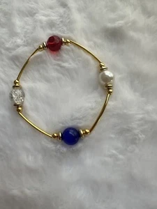 Red, White & Blue My Blessings Bracelet, Patriotic, Thank you, Military - Picture 1 of 10