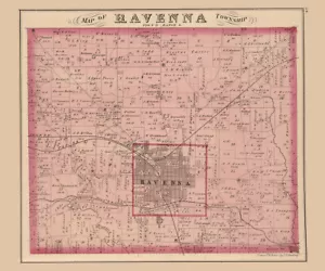 1874 Karte von Ravenna Township Portage County Ohio - Bild 1 von 3