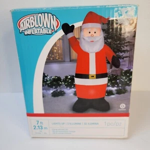 Gemmy Weihnachtsmann Weihnachten aufblasbar 7ft. Outdoor Rasen Deko Urlaub - Bild 1 von 5