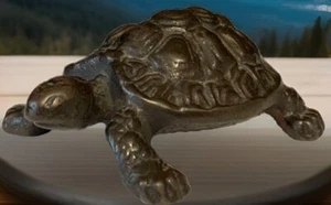 Antique Okimono Bronze Turtle Figurine Japanese Meiji Period - Picture 1 of 13
