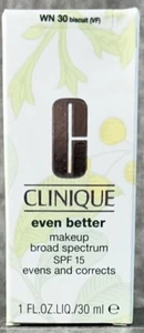 Clinique- Even Better Makeup Evens And Corrects - BS SPF 15 ~WN30 Biscuit~1 oz ~ - Picture 1 of 6