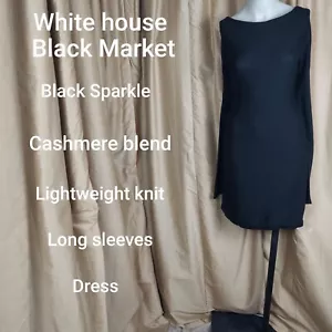 New White House Black Market cashmere blend Black Sparkle dress size XS - Picture 1 of 10