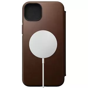 Nomad Echtleder Folio Hülle für iPhone 14 Plus MagSafe & Kartenhalter, braun - Bild 1 von 1