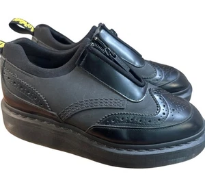 Zapatos Dr. Martens Cuero Negro Cremallera Frontal Punta de Ala Talla 7 Estilo Sin Cordones - Imagen 1 de 14