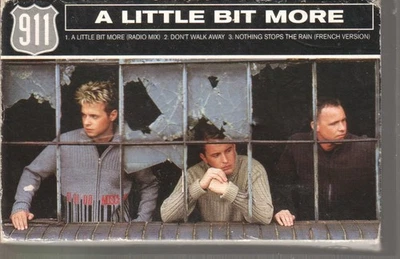 911 A Little Bit More cassette UK Virgin 1999 card outer slip case VSC1719 - Image 1 of 2