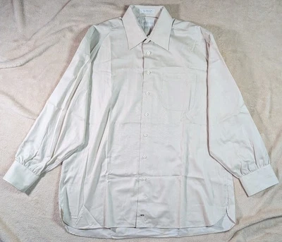 Camisa John W Nordstrom Beige Abotonada Talla XL 17-35 Oficina Preppy Negocios Usada en Excelente Condición Foto 1 de 4