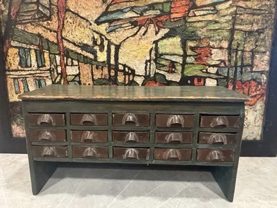 antique vintage spice apothecary chest cabinet - Image 1 of 4