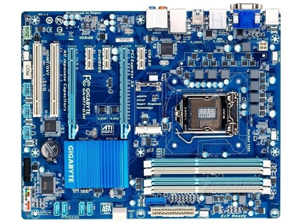 Carte Mère GIGABYTE GA-H77-D3H Intel Z77 LGA 1155 ATX D'Occasion - Photo 1/1
