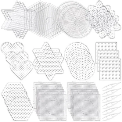 5 mm Fuse Beads Pegboards Plastic Boards Large Clear Pegboards Kits Template ... - Image 1 of 4