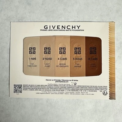 GIVENCHY Prisme Libre Matte Foundation 5 Shade 1 x Use Peel Up  Sample Card NEW - Image 1 of 2