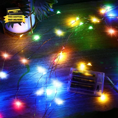 Led Fairy Lights Battery Operated, 1 Pack Mini Battery Powered Copper Wire Starr - Image 1 of 4