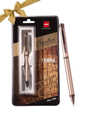 Bolígrafos de metal premium Cello Signature Terra para escritura sin manchas / FS Foto 1 de 4